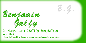 benjamin galfy business card